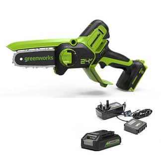 Greenworks 24V 10cm Cordless Pruner (1 x 2AH Battery and 2A Charger)