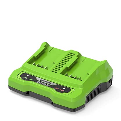 Greenworks 24V 2A Twin Port Battery Charger - Image 2