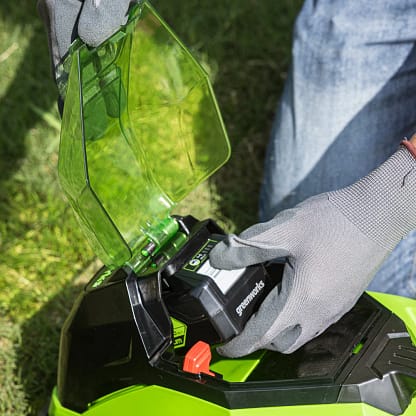 Greenworks 48V 36cm Cordless Lawnmower & 24V 25cm Line Trimmer (2 x 4AH Batteries & 4A Dual Port Charger) - Image 2